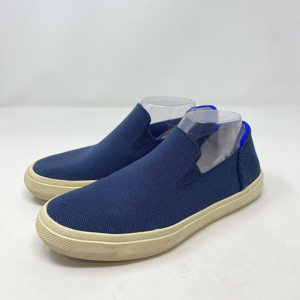 Rothy's Shoes Mens Size 8 Blue Slip On Canvas Casual Sneakers Non Slip Sole